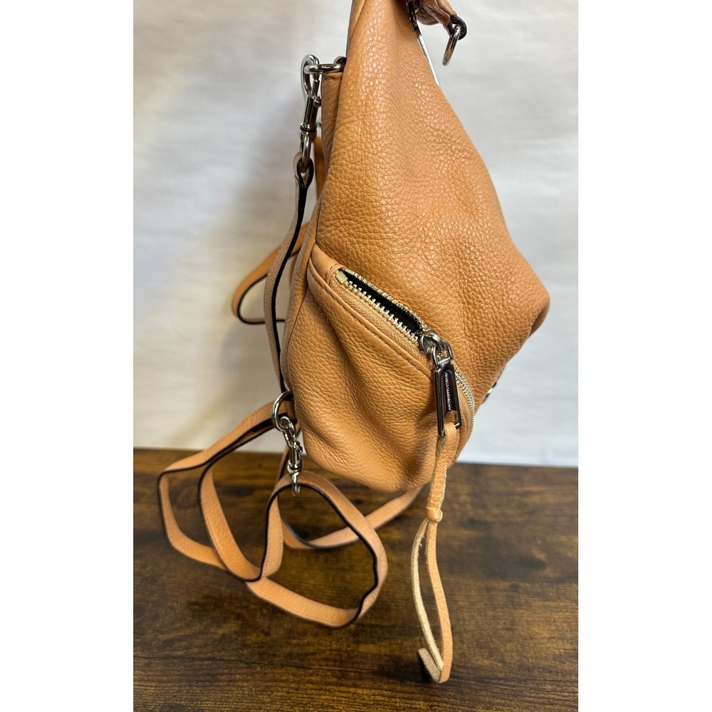 Rebecca Minkoff Backpack Purse Pebbled Leather Silver Hardware Fringe Tassel Bag - Picture 5 of 16